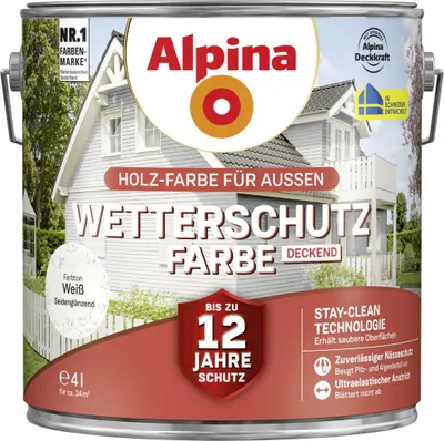 Produktbild von Alpina Wetterschutzfarbe 4 L weiß