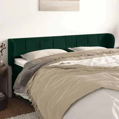 Immagine prodotto di Testiera con orecchie Verde scuro 183x23x78/88 cm in velluto