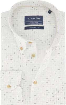 Produktbild von Ledub Hemd Modern Fit New weiß bedruckt Button-Down