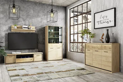 Produktbild von Wohnzimmermöbel Set 4-teilig modern in Eiche MEGARA-161