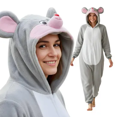 Produktbild von Onesie Kigurumi Pyjama Kostüm für Erwachsene Mickey Mouse M: 155-165cm