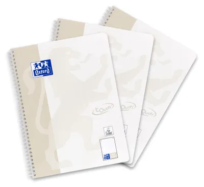 Produktbild von Oxford Touch Collegeblock A4 punktkariert/dotted, 160 Seiten, lichtgrau, 3 Stück