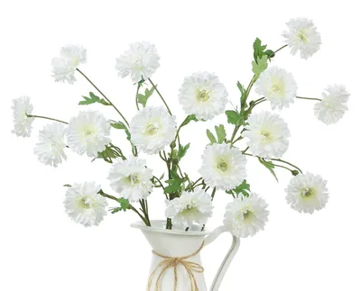 6er Set künstliche Gerbera-Gänseblümchen, weiß, Seide, 40 cm