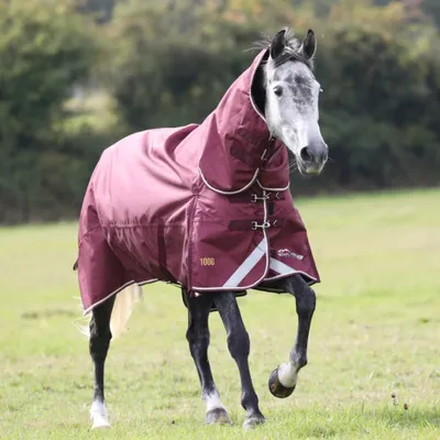 Image de Highlander Plus - Couverture de cheval à col combo ER1630 (198cm) (Bordeaux)