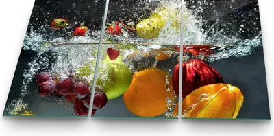 Produktbild von Herdabdeckplatte Abdeckung Glaskeramikkochfeld Abdeckplatte 3-Teilig 90x52 Früchte Schutz