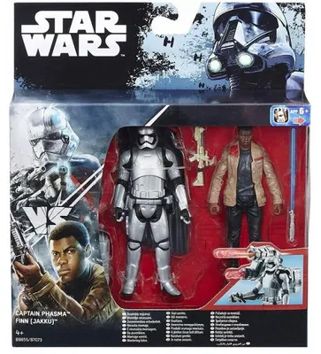 Image de 2 figurines star wars captain phasma et finn 9.5 cm - rebels mission dans l'espace - hasbro - b9855