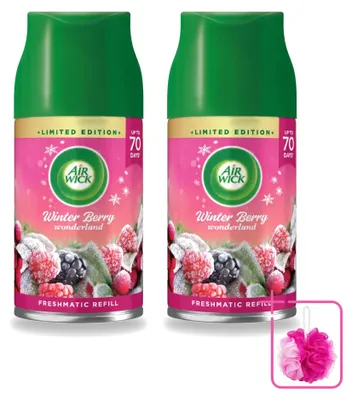 Productafbeelding van 2 x Air Wick Freshmatic navulling - Winter Berry Wonderland - 250 ml - Voordeelverpakking - 2 stuks