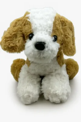 Produktbild von Plüschtier Hund 26 cm Weiß Hellbraun – Weiches Stofftier, Kuscheltier für Kinder