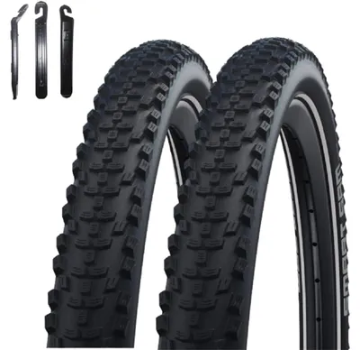 Produktbild von 2 x Schwalbe Smart Sam Addix DD Performance Line 29 x 2,60 (65-622) Schwarz/Reflex inkl. Reifenheber