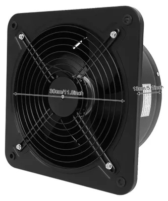 Image de Ventilateur d'extraction, débit d'air élevé, structure métallique résistante, noir