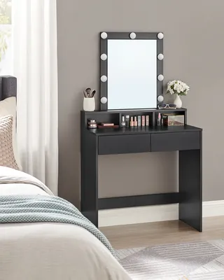 Obrázek produktu pro Toaletní stolek VASAGLE s osvětlením LED, nastavitelný jas, černý