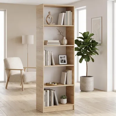 Produktbild von Standregal "Sonoma " 60 cm breit | Bücherregal & Aktenregal 60 x 182,6 x 32 cm | Holzregal für Büro, Wohnzimmer & Kinderzimmer