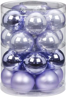 Produktbild von Weihnachtskugeln Glas 6cm, 20 Stück, Farbe:Dreamy Lilac ( hell lila / flieder / glanz / matt )