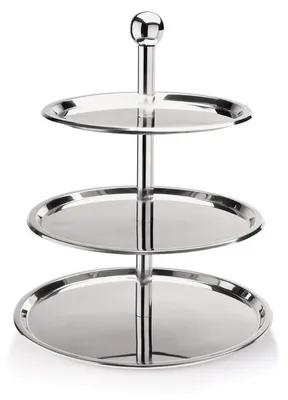 Produktbild von 2x Etagère 3 Etagen Chromnickelstahl silber 46 cm
