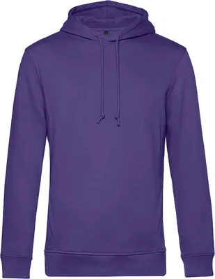 Productafbeelding van B&C - Herenhoodie van biologisch katoen, model BC4690 (maat XS), in een diepe paarse kleur