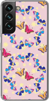 Produktbild von MuchoWow® Handyhülle Schutzhülle Hülle für Telefoonhoesje Samsung Galaxy S22 Mädchen - Schmetterling - Insekten - Muster - Mädchen - Kinder - Kinder Silikon Softcase Handy Hülle - Mobiltelefonhülle