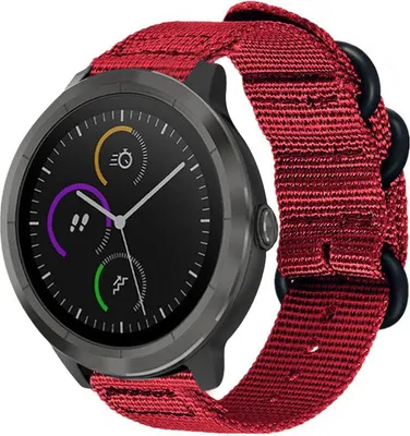 Produktbild von Strap-it Garmin Vivoactive 4 Nylon Schnallenarmband - 45mm - Rot