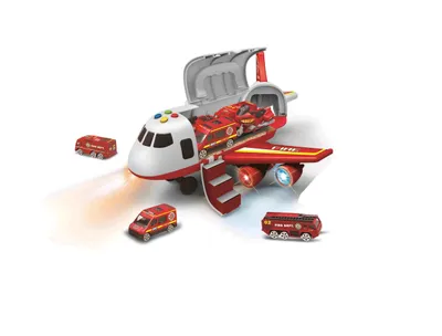 Produktbild von Löschflugzeug mit Frachtraum + 3 Autos 1:64