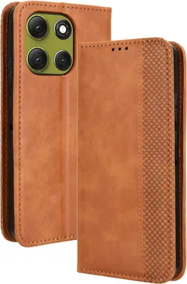 Produktbild von Motorola Moto G86 Hülle - Coverup Vintage Style Klapphülle - Braun