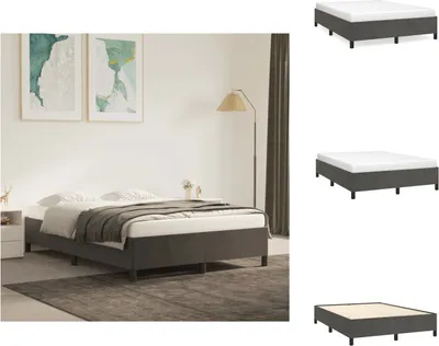 Immagine prodotto di vidaXL Struttura letto grigio scuro 140x190 cm in velluto - Letti e strutture letto