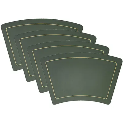 Produktbild von Leder Hitzebeständige Tischsets für Esstisch,wasserdichte PolyurethanKüche Platzdeckchen, weich und rutschfest,(Tintengrün+Hellgrau)