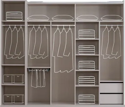 Produktbild von Kleiderschränke Modern Kleiderschrank Schränke Weiß Holz Spiegel Luxus