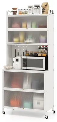 Productafbeelding van Keukenkast - Buffetkast met werkblad - 80 x 40 x 178 cm - Wit