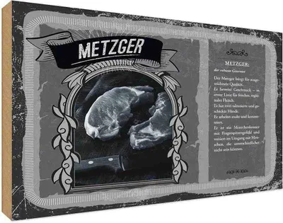Produktbild von vianmo Holzschild 20x30 cm Metzger Beruf Arbeit