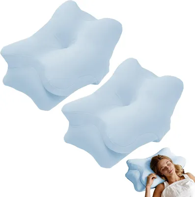 Productafbeelding van 2 stuks nekkussenhoes met ritssluiting, kussensloop voor nekkussen, 80% nylon, 20% Elasthan, machinewasbare reservehoes, alleen overtrek