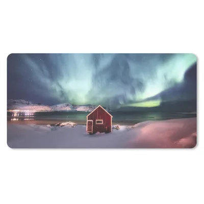 Produktbild von MuchoWow® Schreibtischunterlage Nordlichter - Himmel - Nacht 80x40 cm - XXL Mauspad - Gaming Mauspad