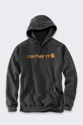 Productafbeelding van Carhartt Marquette logo sweater, kleur: carbon heather, met gouden logo