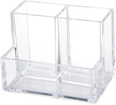 Immagine prodotto di Portapenne in acrilico, trasparente, con ampia capacità, dimensioni 13 x 9,8 x 8,7 cm