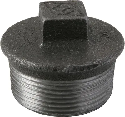 Produktbild von Temperguss Stopfen Nr. 290 schwarz, mit Rand 11/2"