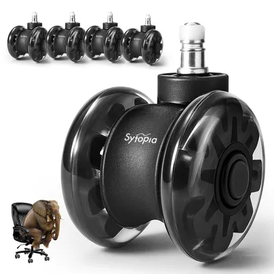 Produktbild von Stuhlzubehör Sytopia Bürostuhlrollen 11 mm x 22 mm, 5er-Set Rollen für Bürostühle, Hartbodenrollen, Bürostuhlrollen, Bodenschutzmatten-Ersatz