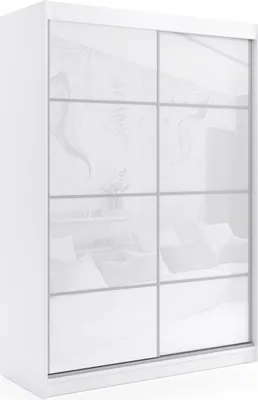 Produktbild von ALTDECOR Kleiderschrank mit Lacobel-Schiebetüren, kugelgelagerte Führungsschienen und Aluminium-Leisten - VIVONA - mit LED-Beleuchtung und Fernbedienung - 160 cm - Weiß