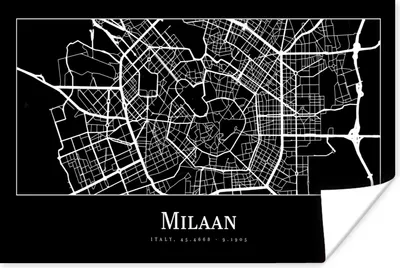 Produktbild von MuchoWow® Poster Mailand - Karte - Stadtplan 60x40 cm - Schlafzimmerdekoration