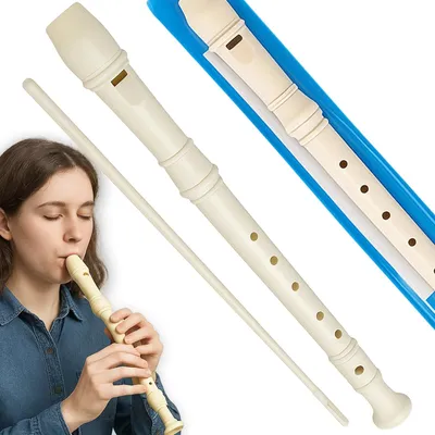 Obrázok produktu pre Sopránová zobcová flauta školská plastová flauta C s čističom 30 cm puzdro