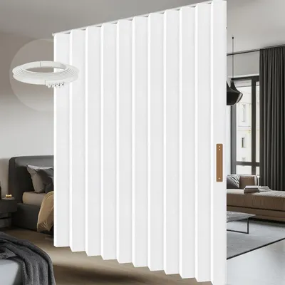 Produktbild von Raumteiler Vorhang mit Schiene Weiß H213 x B456 cm