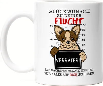 Produktbild von Glückwunsch Zu Deiner Flucht Verräter Tasse Weiß Job Chef Team Kündigung Kollegen Arbeit Mitarbeiter Kündigung