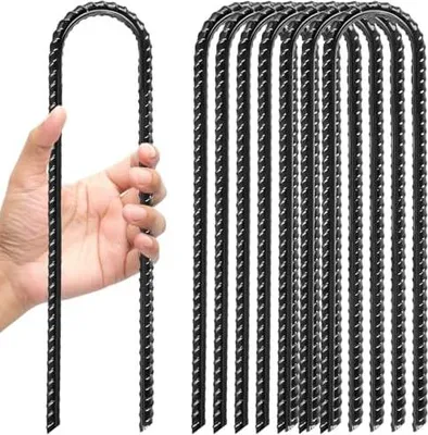 Produktbild von 8 Stück Bodenanker Trampolin, Erdanker(Rostfrei), Erdanker Bodenanker, Zeltheringe - 30 cm lang, 6 cm Breit, Zeltheringe Sturmsicher, Erdnägel für Extrem Harte Böden