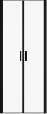 Produktbild von Flügeltüren für Duschen – 70 x 195 cm – Mattschwarz – Gehärtetes Glas – SARASOTA