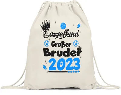 Produktbild von Einzelkind Wird Großer Bruder 2023 Turnbeutel Gymsack Ankündigung Schwangerschaft Bruder Fußball Babynews