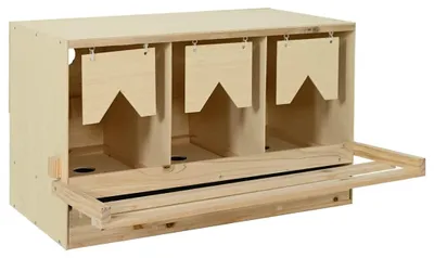 Produktbild von vidaXL Legenest für Hühner 3 Fächer 96x40x45 cm Massivholz Kiefer