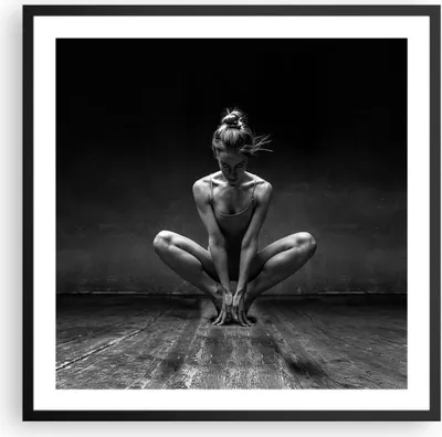 Produktbild von Gerahmtes Poster - Schwarzer Rahmen - Tänzerin Frau Ballerina - 60x60 cm - Wand Bild - Wanddeko - Wandbilder - Kunstposter - Wandposter - Bilderrahmen - Bilder - Kunstdruck - P2BAC60x60-4925