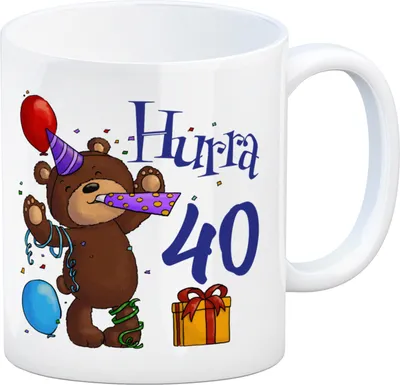 Produktbild von 40. Geburtstag Kaffeebecher mit lustigem Spruch: Teddy