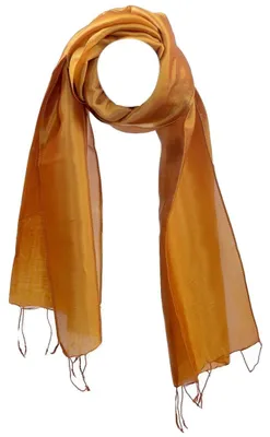 Productafbeelding van YSS Zijden sjaal, kwaliteit A, gemaakt in Thailand. Effen kleur (30x163 cm, goud)