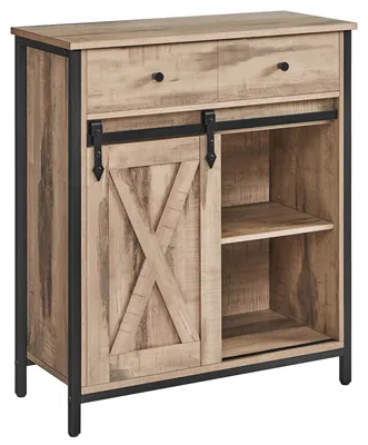 Obrázek produktu pro Komoda – skříňka do obývacího pokoje – 70 × 30 × 80 cm – se zásuvkou – s posuvnými dvířky – černá