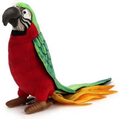 Produktbild von Papagei 38cm Ara Rot Grün Vogel Realistisch Deko Stofftier Plüschtier