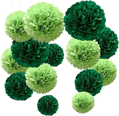 Produktbild von YBwanli 20er Pompons Deko Grün Hochzeit Gartenparty Dschungel Konfetti Einfachheit