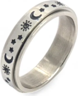 Produktbild von Anti Stress Ring Sonne Mond Sterne Astronomie Anxiety Silber US 9